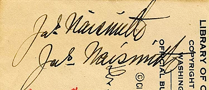 Lot of James Naismith Autographed Cuts (3) (JSA)