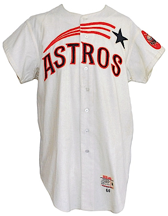 1966 Bob Bruce Houston Astros Shooting Star Game-Used Home Flannel Jersey 
