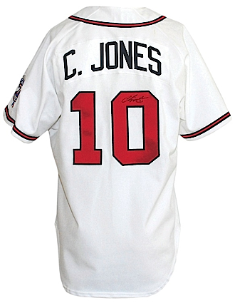 1999 Chipper Jones Atlanta Braves Game-Used & Autographed Home Jersey (JSA)