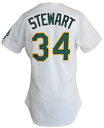 1990 Dave Stewart Oakland Athletics Game-Used Home Jersey