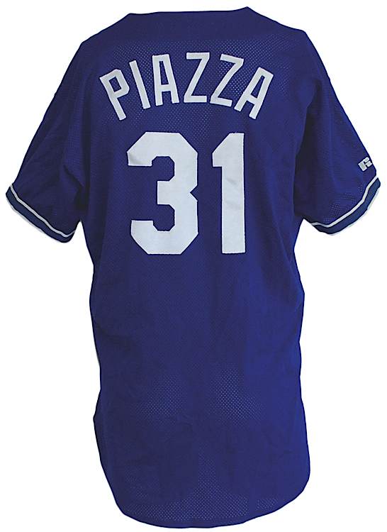 Lot Detail - 1997 Mike Piazza Los Angeles Dodgers Worn Batting Practice  Jersey and Pants (2)