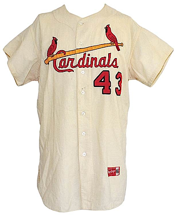 1963 #43 St. Louis Cardinals Minor League Game-Used Home Flannel Jersey