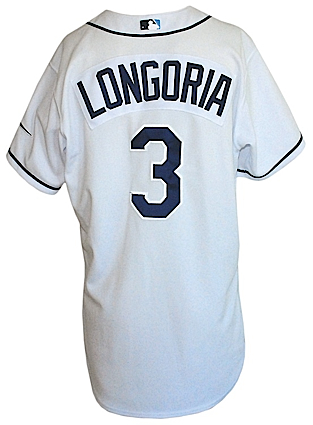2008 Evan Longoria Rookie Tampa Bay Rays Game-Used Home Jersey (World Series Year)