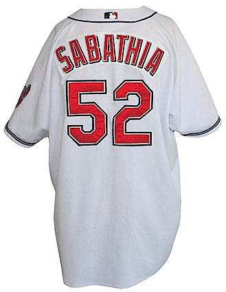 2002 C.C. Sabathia Cleveland Indians Game-Used Home Jersey (Indian Charities LOA)