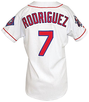 1995 Ivan Rodriguez Texas Rangers Game-Used Home Jersey