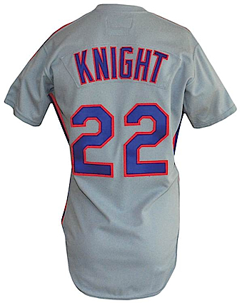 1985 Ray Knight New York Mets Game-Used Road Jersey