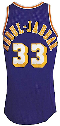 Circa 1984 Kareem Abdul-Jabbar Los Angeles Lakers Game-Used Road Jersey