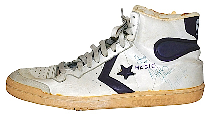 Earvin "Magic" Johnson LA Lakers Game-Used & Autographed Sneaker (JSA)
