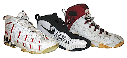 Lot of Philadelphia 76ers Game-Used & Autographed Sneakers (3) (JSA)