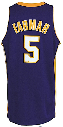 2006-2007 Jordan Farmar Los Angeles Lakers Game-Used & Autographed Road Jersey (JSA)