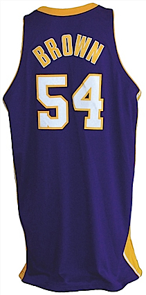 2006-2007 Kwame Brown Los Angeles Lakers Game-Used Road Jersey