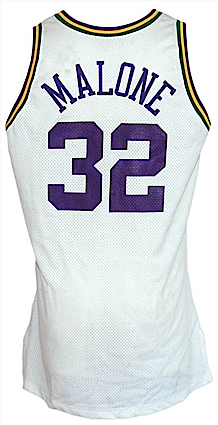 1994-1995 Karl Malone Utah Jazz Game-Used Home Jersey