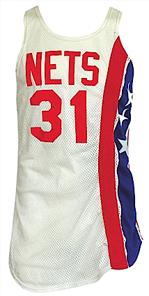 1985-1986 Michael OKoren New Jersey Nets Game-Used Home Jersey with 1983-1984 Shorts (2)