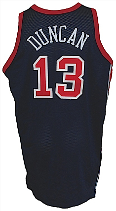 2003 Tim Duncan USA Tournament of Americas Game-Used Road Jersey
