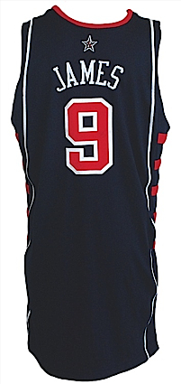2004 LeBron James USA Olympic Game-Used & Autographed Road Jersey (UDA) (JSA)