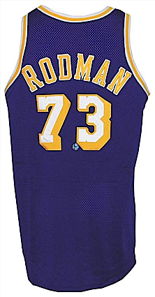 1998-1999 Dennis Rodman Los Angeles Lakers Game-Used Road Jersey