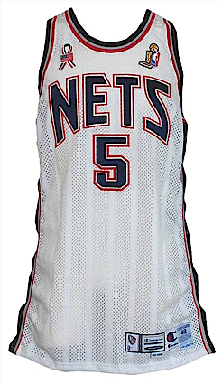 2002 Jason Kidd New Jersey Nets NBA Finals Game-Used Home Jersey (Trainer LOA)