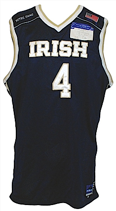 3/16/2002 Ryan Humphrey Notre Dame Fighting Irish Game-Used NCAA Tournament Second Round Road Jersey (Notre Dame LOA)