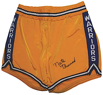 1972-1973 Nate Thurmond Golden State Warriors Game-Used & Autographed Home Shorts (JSA)