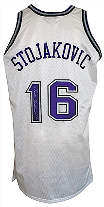 1997-1998 Peja Stojakovic Sacramento Kings Game-Used & Autographed Home Jersey (JSA)