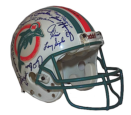 1972 Miami Dolphins Championship Team Autographed Helmet (Undefeated Season) (JSA)
