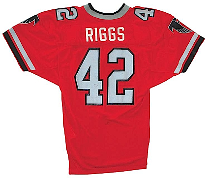 Circa 1985 Gerald Riggs Atlanta Falcons Game-Used Home Jersey (Team Repairs)