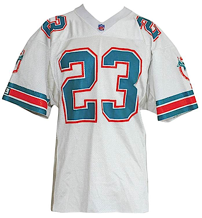 1991 Troy Vincent Miami Dolphins Game-Used & Autographed Road Jersey (JSA) (Team Repairs)