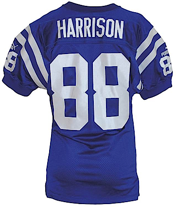 1999 Marvin Harrison Indianapolis Colts Game-Used Home Jersey (Team Repairs)