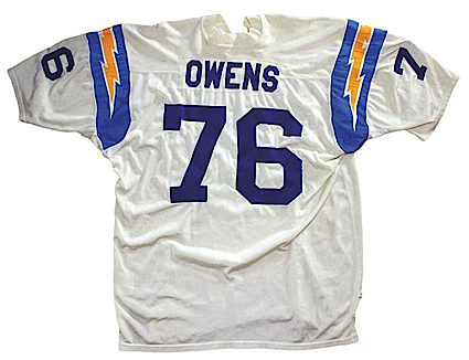 Circa 1973 Terry Owens San Diego Chargers Game-Used Durene Road Jersey (Team Repairs)