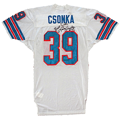 1979 Larry Csonka Miami Dolphins Game-Used & Autographed Road Jersey (JSA)