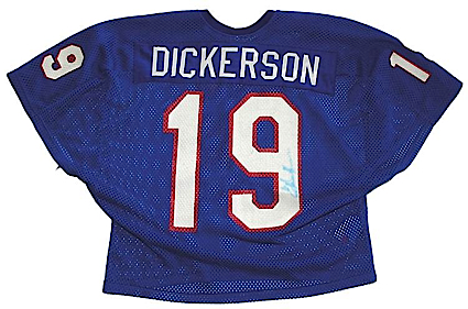Early 1980s Eric Dickerson SMU Mustangs Game-Used & Autographed Blue Mesh Jersey (JSA)