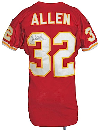 1995 Marcus Allen KC Chiefs Game-Used & Autographed Home Jersey (Team Repairs) (JSA)