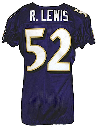 2005 Ray Lewis Baltimore Ravens Game-Used Home Jersey (Team Repair)