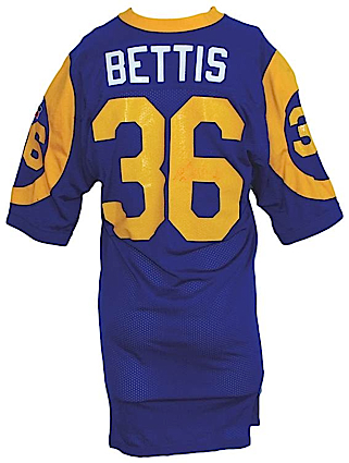 1994 Jerome Bettis LA Rams Game-Used & Autographed Home Jersey (Team Repairs) (JSA)