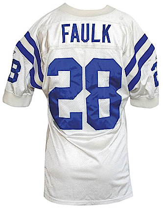 1998 Marshall Faulk Indianapolis Colts Game-Used Road Jersey (Team Repairs)