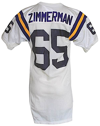 Late 1980s Gary Zimmerman Minnesota Vikings Game-Used Road Jersey (Team Repairs)