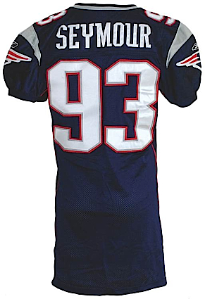 2003 Richard Seymour New England Patriots Game-Used Home Jersey (Team Repairs)(Championship Season)