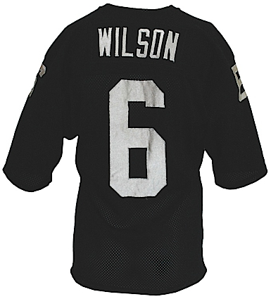 Early 1980s Marc Wilson Oakland Raiders Game-Used Home Jersey (Team Repair)