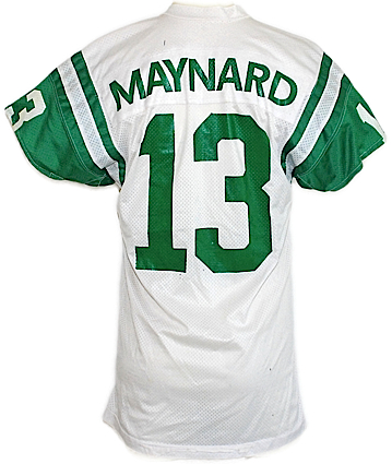 1972 Don Maynard NY Jets Game-Used & Autographed Record Breaking Road Jersey (Maynard LOA) (JSA) (Team Repairs)