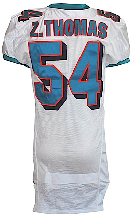 2000 Zach Thomas Miami Dolphins Game-Used Road Jersey