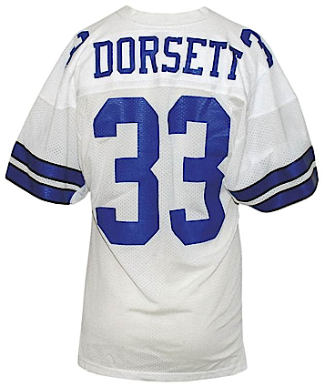 Circa 1987 Tony Dorsett Dallas Cowboys Game-Used Road Jersey (Team Repairs)