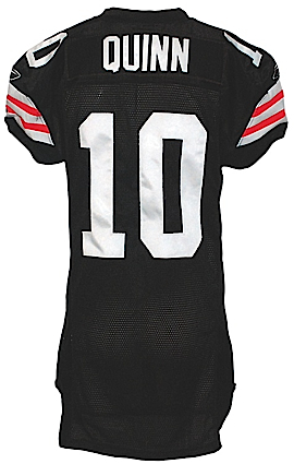 2007 Brady Quinn Rookie Cleveland Browns Game-Used Home Jersey 