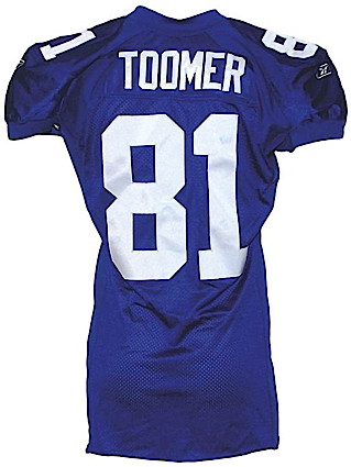 2001 Amani Toomer New York Giants Game-Used Home Jersey