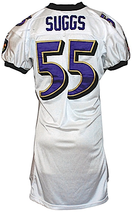 2003 Terrell Suggs Baltimore Ravens Game-Used Road Jersey (Team Repairs)