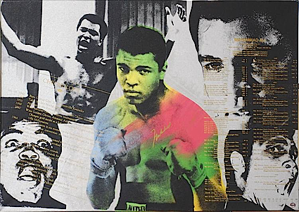 Muhammad Ali Autographed Painting by Steve Kaufman (JSA)