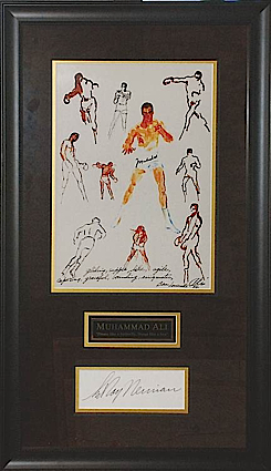 Framed Muhammad Ali Autographed LeRoy Neiman Litho Poster (JSA)