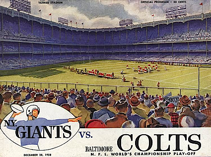 Original 12/28/1958 Colts vs. Giants NFL Worlds Championship Program