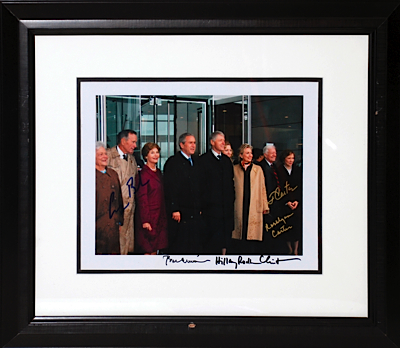 Framed Presidents with First Ladies Autographed Photo (JSA)