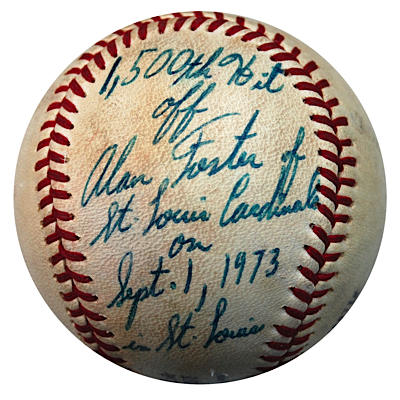 9/1/1973 Rusty Staub NY Mets Career Hit #1500 Game-Used & Autographed Baseball (Staub LOA) (JSA)