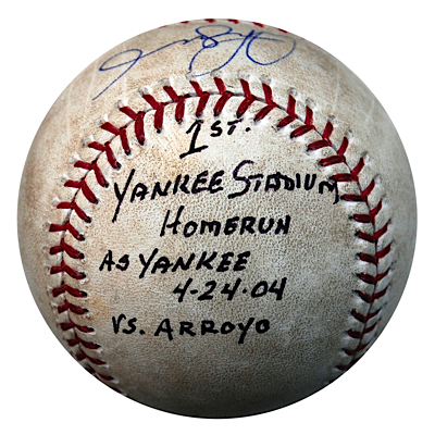 4/24/2004 Alex Rodriguez NY Yankees First Yankee Stadium Homerun as a Yankee Game-Used & Autographed Baseball (A-Rod LOA) (JSA)